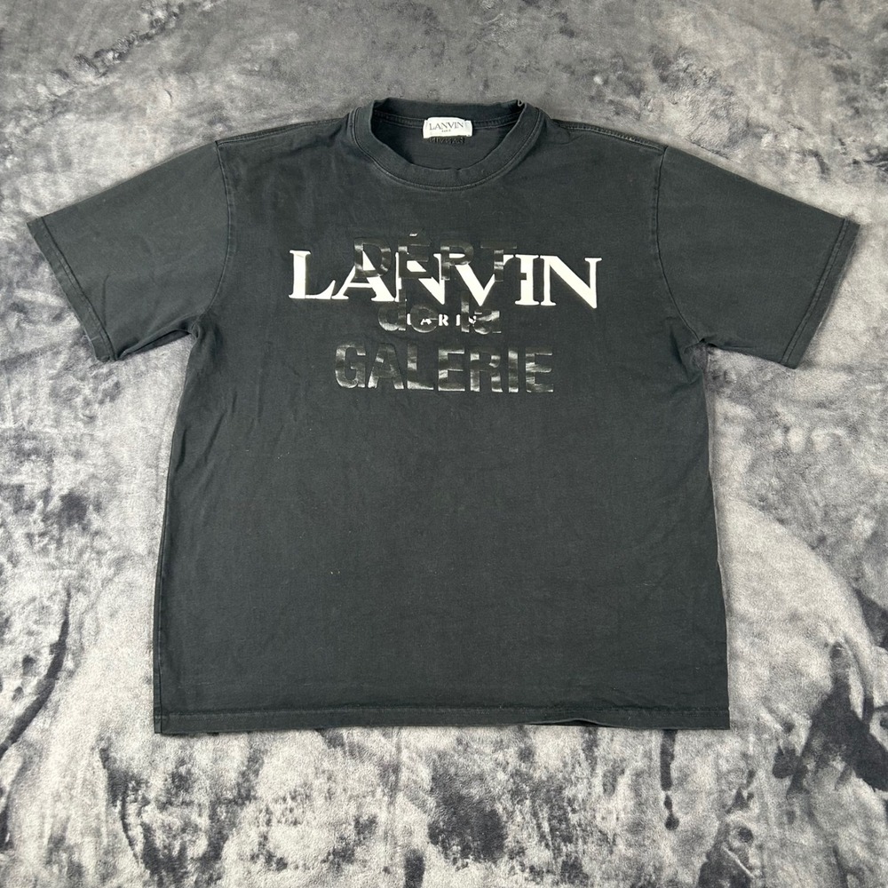 Lanvin T-Shirt Mens Small Black Gallery Dept Graphic Logo Short Sleeve Italy